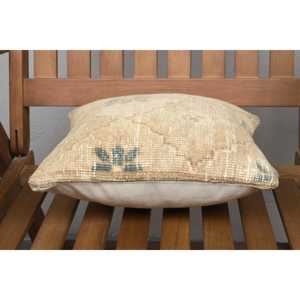 Diseño rústico 12x12 pulgadas Beige lana Kantha Patchwork almohada tejida Vintage bordado estampado Floral para piso de coche Navidad - Product Image 5