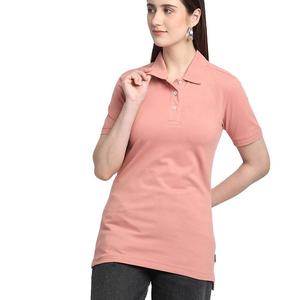 Polo en piqué de coton personnalisé pour femme, manches courtes, coupe ajustée, décontracté, pour le golf, couleur unie, modèle vierge, vente en gros - Product Image 2