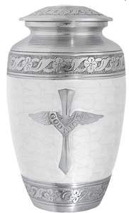 โกศสำหรับผู้ใหญ่ผู้ใหญ่สีขาวดีไซน์ทันสมัยโลหะอะลูมิเนียมทนทานสำหรับขี้เถ้าของมนุษย์3.5 LTR - Product Image 4