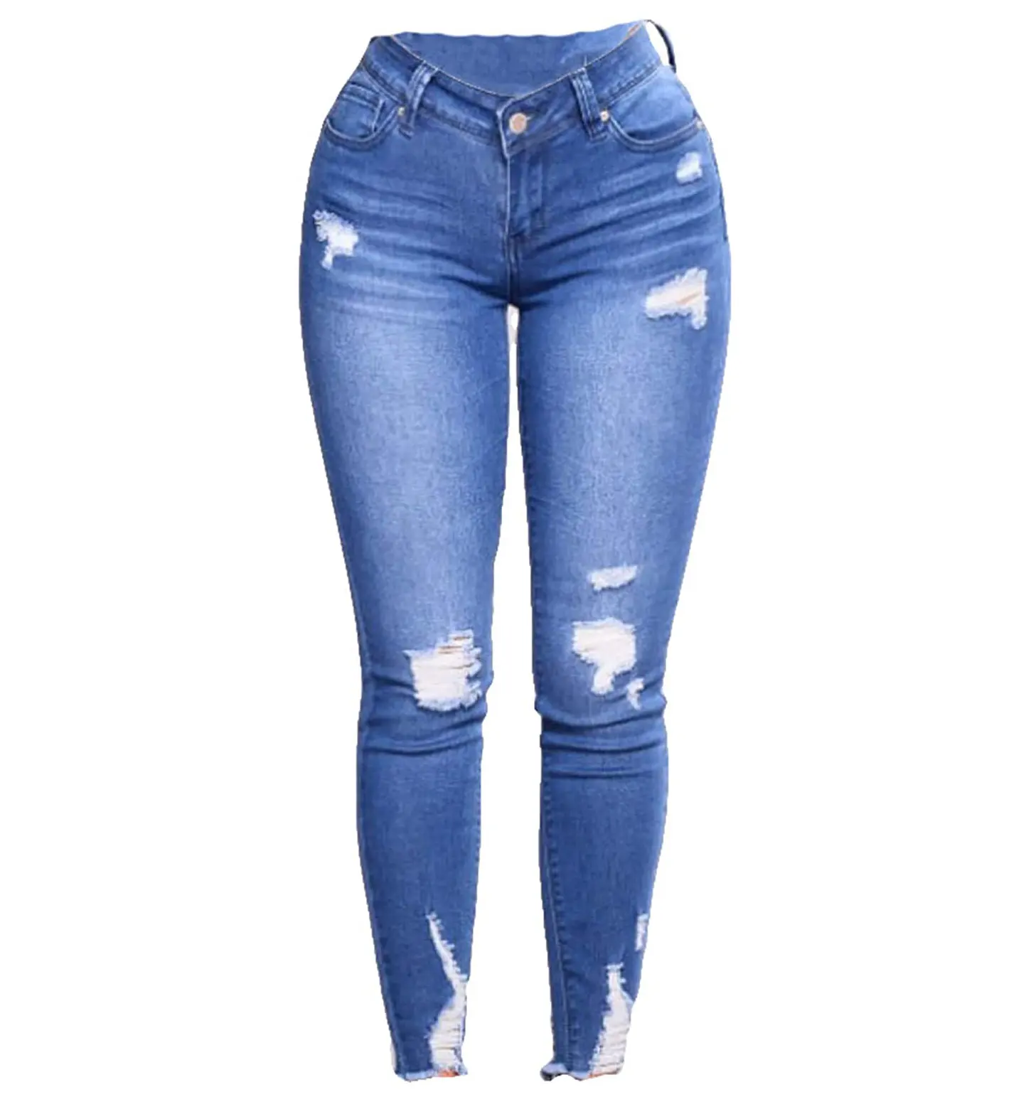 2023 New Black Ripped Jeans For Women Fashion High Waist Denim Pencil Pants Stretch Slim Skinny Pant