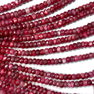 Mystic Red Moonstone Faceted Rondelle Beads 4-10mm Hebras de piedras preciosas sueltas Alta calidad Más de 50 años de experiencia - Product Image 3