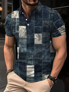 Camisa de Lona para Hombre, Manga Corta, Transpirable, Estilo Gótico, con Estampado 3D, Cuello Solapa, Informal, para Verano - Product Image 4