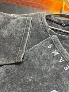 Camiseta con Estampado Digital Personalizado, Lavado Ácido, Estilo Vintage, Holgada, Unisex, Algodón Grueso de 300g, Moda Retro para Hombre y Mujer - Product Image 2