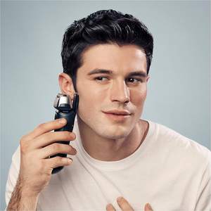 Rasoir électrique rotatif sans fil rechargeable pour homme, noir, avec tondeuse, tête flexible, étanche IPX7 pour le visage - Product Image 4