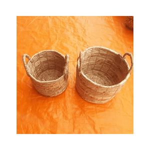 Panier en osier de jacinthe d'eau, design à bord profond, matériau : cordes de jacinthe ; utilisation : rangement polyvalent ; origine : artisanat vietnamien - Product Image 2