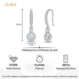 NOVAMART Fine Premium 925 Sterling Silver Circle Drop <b>Earrings</b> for Women Girls Featuring <b>Opal</b> Pearl Authenticity & Prong Setting - Product Image 5