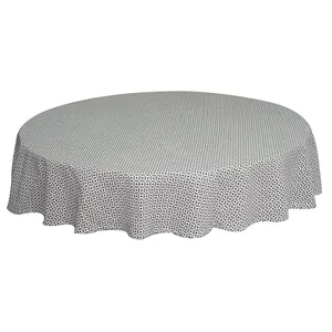 Vente en gros rond 100% polyester imprimé en lin pour fête de famille banquet hôtel idylle classiques nappe - Product Image 1