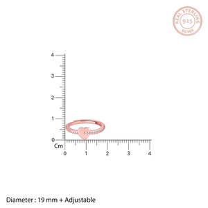 อินเทรนด์โรสโกลด์ชุบสแตนเลสแหวนหัวใจปรับได้เครื่องประดับเซอร์คอนอินเลย์ IGI ได้รับการรับรองจากผู้หญิง - Product Image 4