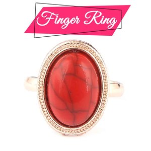 Women's Fancy <b>Locket</b> Set - Golden - Red - Product Image 4