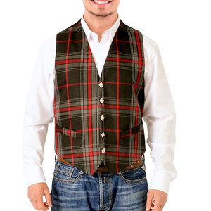 Gilets/gilets en tartan à motif droit écossais/irlandais formel avec fermeture à boutons Scotland Kilt Company gilets écossais pour hommes - Product Image 1