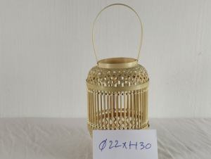 Bougeoirs tissés en bambou, bocaux avec poignée, prix bon marché pour la vente en gros - Product Image 2