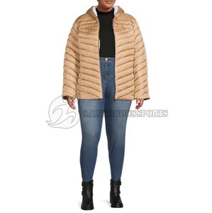 Manteau d'hiver à capuche coupe-vent personnalisé pour femmes vestes Bomber à isolation chaude taille XL tissu imprimé matelassé approvisionnement en gros - Product Image 4