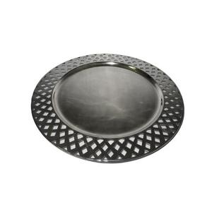 Assiette de présentation ronde moderne en métal argenté, style INS, écologique, pour mariages, fêtes et hôtels - Product Image 4