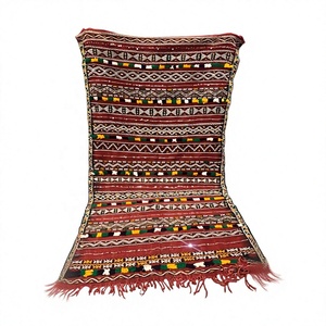Tapis tribal fait main, kilim marocain en laine/soie, couleur unie, noué à la main, à poils ras, avec support en jute, tapis rectangulaire pour la maison et le commerce - Product Image 1