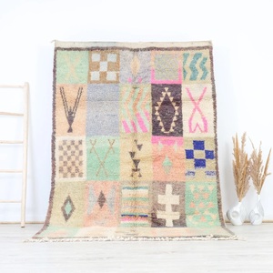 100% alfombra marroquí tejida a mano decoración de Casa de Campo color beige alfombra de suelo tejida gruesa lavable hecha a mano para dormitorio - Product Image 1