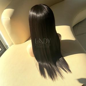 Pelucas muy sedosas de la mejor calidad, cabello crudo Real, cabello humano vietnamita 100%, peluca recta con cierre de Color Natural - Product Image 5