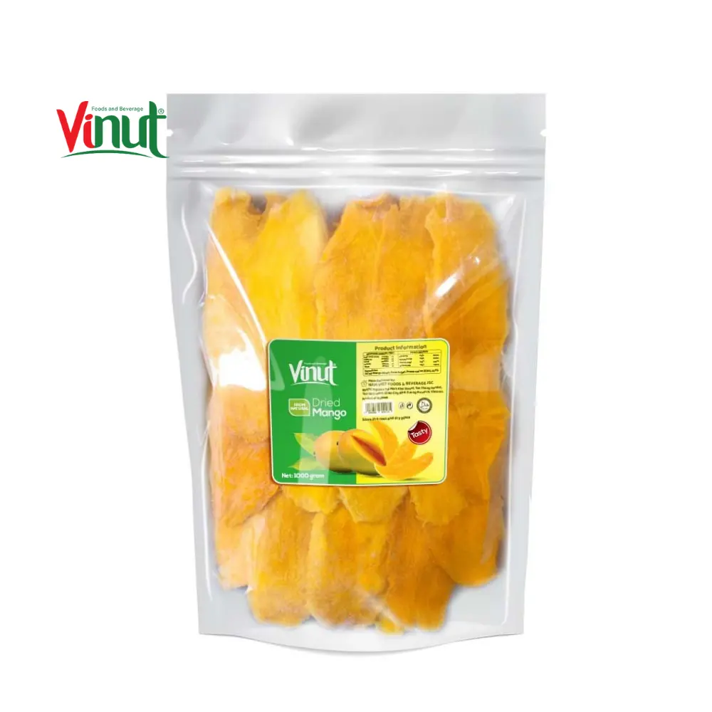 Bolsa de 1kg para rebanada de VINUT, Mango Seco, proveedor de Vietnam, venta al por mayor, rebanada seca, fruta