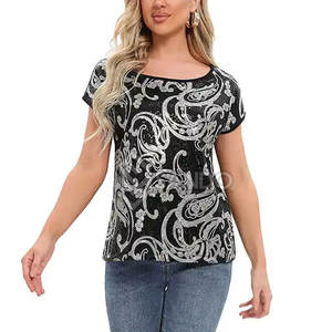 Camiseta de sublimación de mujer a precio barato con logotipo personalizado al por mayor, camisetas de mujer de gran tamaño al mejor precio - Product Image 1