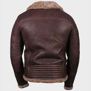 Men's Winter Warm Shearling Leather Jackets Breathable Plus Size New Parkas Style Comfortable B3 with <b>Fur</b> Decoration - Product Image 2