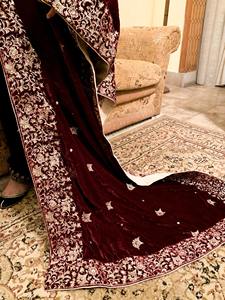 Superior Quality Goodshopping Luxury Velvet <b>Shawl</b> Women Solid Pattern Zari Embroidery <b>Sequin</b> Work Breathable Winter Season Made - Product Image 3