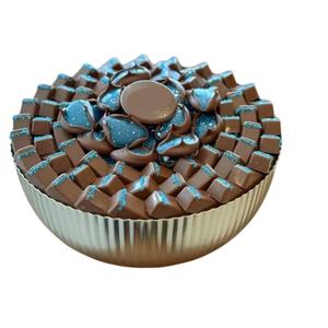 Bol de service à chocolat en métal de qualité fine bol en argent élégant cadeau parfait pour les mariages et les occasions spéciales - Product Image 1