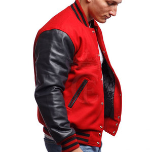 Streetwear Vêtements Chauds Letterman Veste Stand 100% Coton Qualité Supérieure Logo Personnalisé Respirant Dernier Design Hiver - Product Image 4