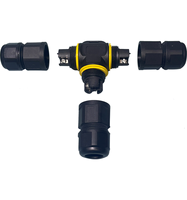 Connecteurs circulaires PGT2 en PVC étanche IP68 pour extérieur, à visser, en forme de T, pour câbles 6-10A 300V 1.0-2.0mm -40°C~105°C, 2-4 broches