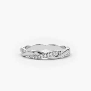 0,27 quilates peso 14K oro tejido trenza eternidad diamante anillo laboratorio cultivado diamantes anillo para trajes de lujo diseños de las mujeres - Product Image 2