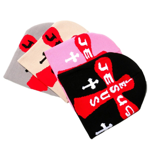 100% Polyester Mùa Đông Biểu Tượng Tùy Chỉnh Chúa Giêsu Beanie Hat Fishman Ấm - Product Image 4
