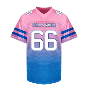 Maillots de football américain Maillot de sport dégradé rose et bleu personnalisé Nom et numéro de l'équipe - Product Image 1
