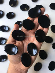 Venta al por mayor natural negro obsidiana preocupación piedra personalizada gema cristales para Chakra curación y Reiki cristal meditación estilo Feng Shui - Product Image 5