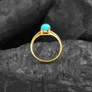 Anillo de compromiso turquesa 2025 auténtica Plata de Ley 925 tamaño ovalado 7x5mm diseño bohemio Vintage joyería fina hecha a mano para mujer - Product Image 4