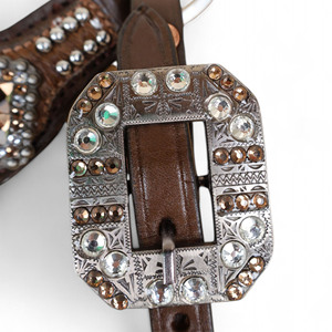 Juego de tachuelas y cuello de pecho de cuero Argentino de caballo occidental personalizado, lavado de pelo ácido múltiple en colores disponibles - Product Image 4