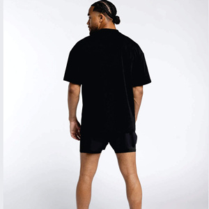 Confortable coupe ajustée hommes T-Shirt col rond tenue décontracté hommes Stock T-Shirt couleur unie hommes coton T-Shirt doux au toucher à manches courtes - Product Image 6