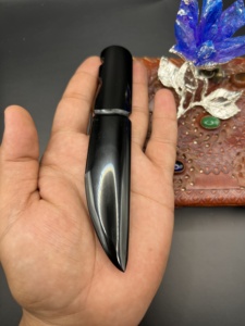 Cuchillo negra de obsidiana tallada a mano al por mayor racimo de cristal natural para colección y decoración precio barato - Product Image 4