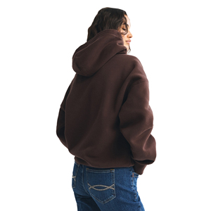 Sweat à capuche décontracté d'hiver personnalisé avec logo OEM pour femmes, 100% coton, imprimé brodé sur le devant, vente en gros - Product Image 4