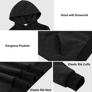 Sudadera de mezcla de algodón básica con logotipo bordado personalizado Sudadera con capucha de gran tamaño ropa de calle moda de invierno sudaderas con capucha personalizadas para hombre - Product Image 5