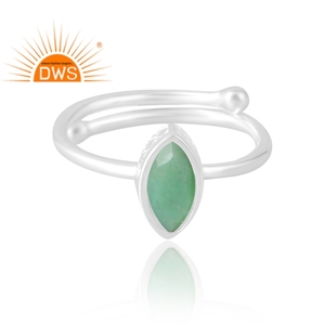 Dernière vente 925 argent Sterling naturel chrysophrase pierre précieuse bague bijoux personnalisés pour les femmes cadeau pour elle - Product Image 3