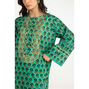 ชุดลำลองผ้าฝ้ายพิมพ์ลายปักลาย 3 ชิ้น รุ่น IUSTKSD-2096 สำหรับฤดูใบไม้ผลิ/ฤดูร้อน - Product Image 1