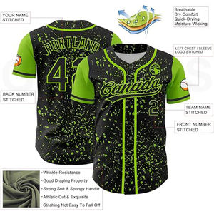 GUANTES de cuello en V personalizables Jersey de béisbol de ciudad Corte clásico con un cómodo escote en V Jersey de béisbol sublimado Verde Negro - Product Image 3