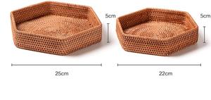Plateau de service rond et hexagonal tissé à la main écologique OEM/ODM du Vietnam pour les restaurants - Product Image 3