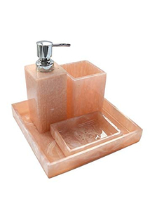 Ensemble de salle de bain moderne en résine, distributeur de savon, porte-brosse à dents, gobelet, accessoires de salle de bain de luxe en chrome, ensemble de salle de bain d'hôtel - Product Image 2