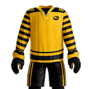 Meilleures ventes d'uniforme de hockey sur glace unisexe durable avec le nom de l'équipe OEM Gants de hockey sur glace Offre Spéciale Techniques imprimées - Product Image 4