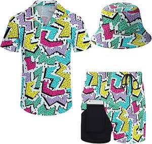 Ensemble short et t-shirt homme style peinture paysagère chinoise, sport décontracté, été, en soie glacée fine, tendance, manches courtes - Product Image 2