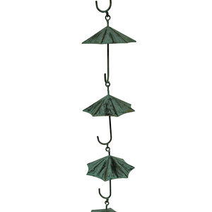 Cadena de Lluvia de Metal con Recubrimiento de Polvo Negro, Adorno de Jardín para Exteriores, Cadena de Lluvia Colgante de Pared para Césped y Jardín - Product Image 2
