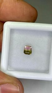 Turmalina natural de color bio, tallada en octágono facetado, de 4.60x4.30 mm. - Product Image 3