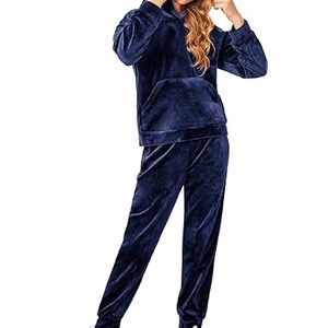 Conjuntos de chándal con capucha para mujer de calidad profesional Ropa estampada de peso pesado con pantalón Características de talla grande - Product Image 3