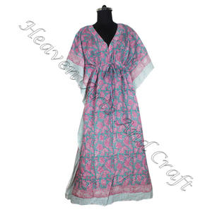 2025 New Fashion Ladies Dubai Long <b>Kaftan</b> Manufacturer of Women's Wear Designer Indian Cotton Kimono Long and Short <b>Kaftan</b> - Product Image 1