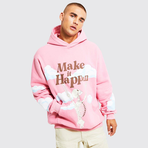 Wholesale Fleece Unisex Hoodie Puff Printing Plain Blank <b>Clothing</b> Manufacturers Custom LOGO Fitted <b>Men</b> Hoodies - Product Image 1