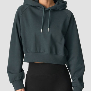 Sudadera Corta con Capucha para Mujer, Manga Larga, Estilo Moderno, Transpirable - Product Image 1
